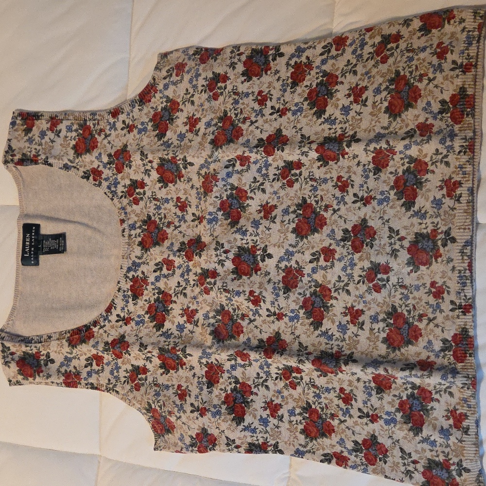 Lauren Ralph Lauren Floral Cardigan And Tank Top - Picture 6 of 7